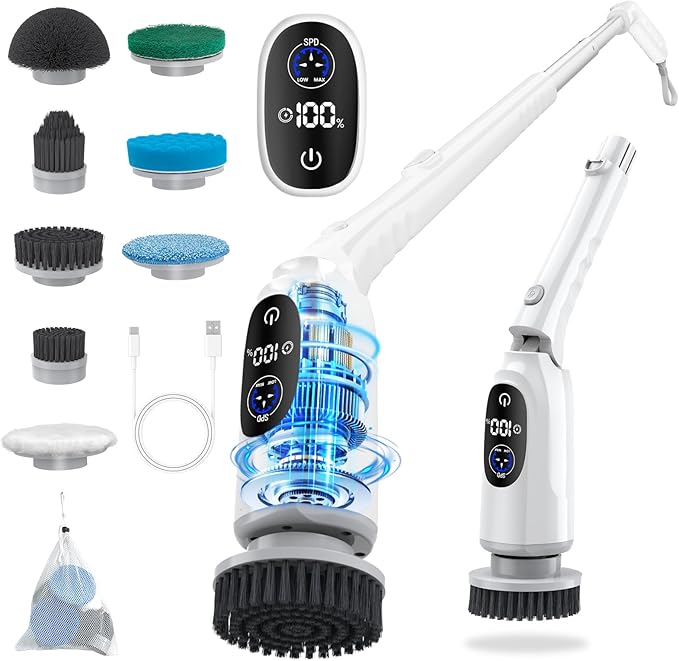 Electric Spin Scrubber, 2025 Upgraded Cordless